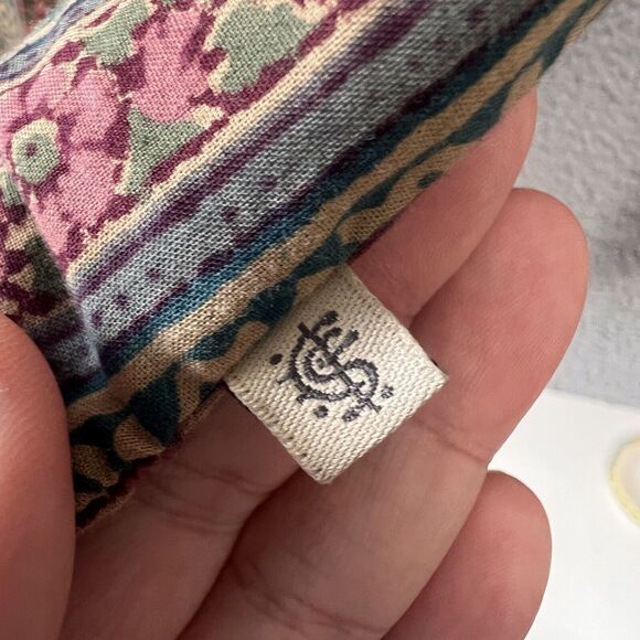 Anokhi Floral Cotton Blouse Indian Block Print Lightweight Boho Top M Medium - Picture 8 of 11